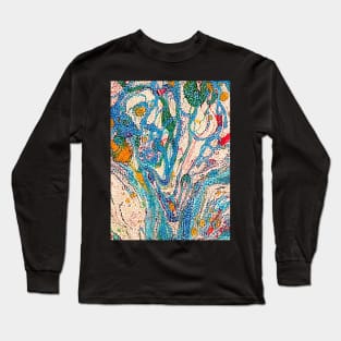 Abstract marble texture fluid art design Long Sleeve T-Shirt